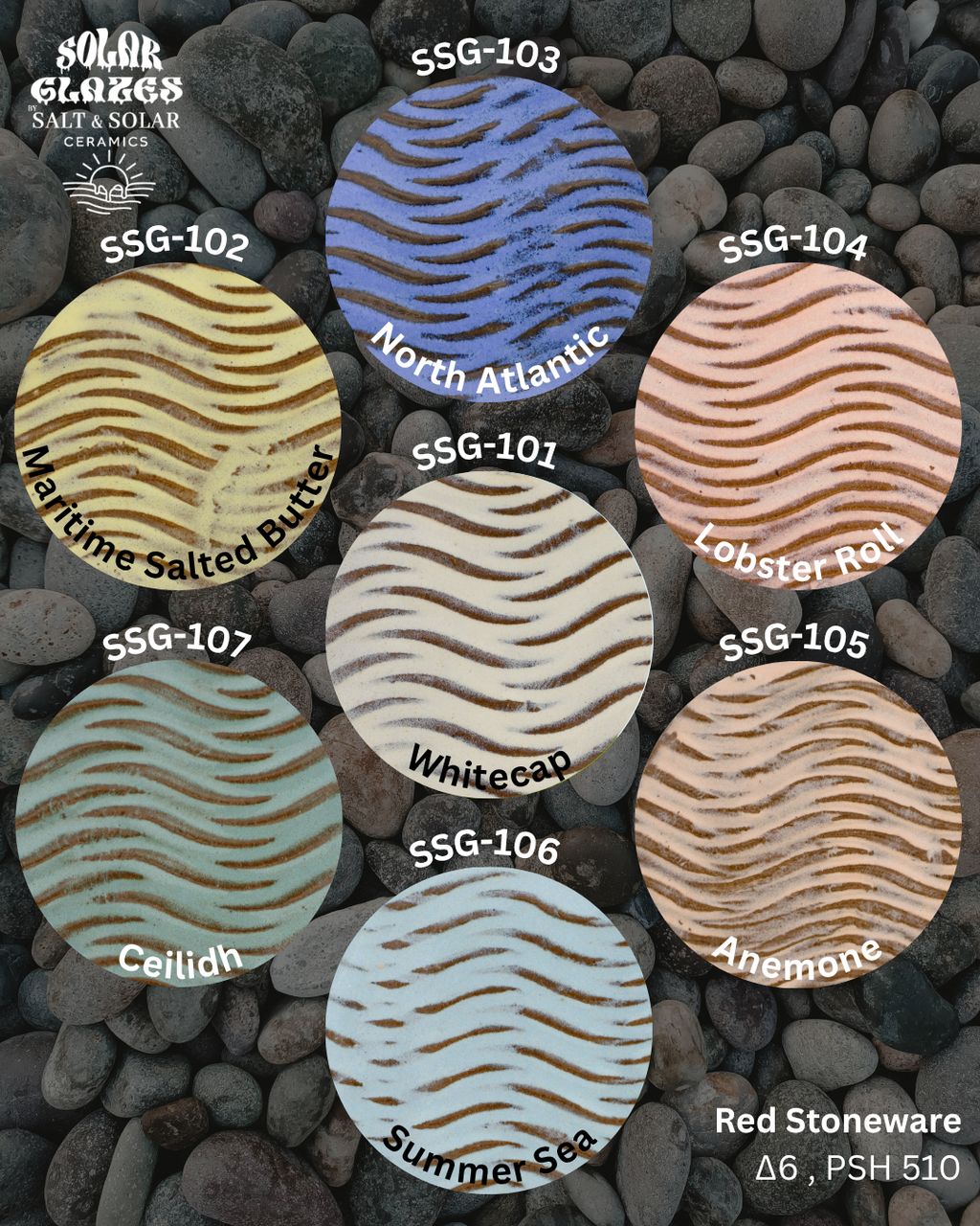 6 x 4 oz. Cone 6 Brushing Glaze Set