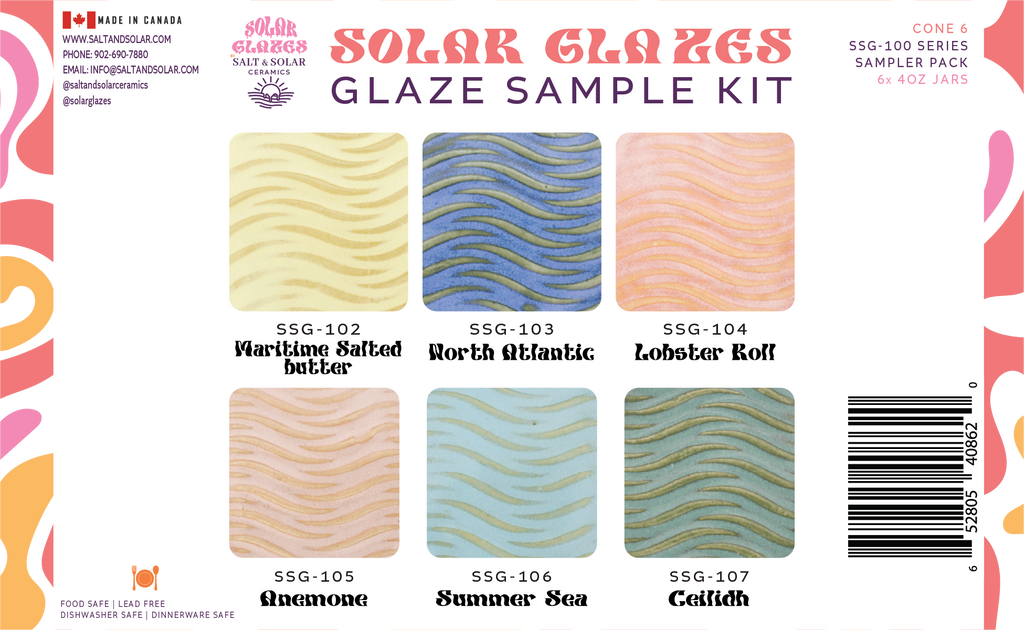 6 x 4 oz. Cone 6 Brushing Glaze Set