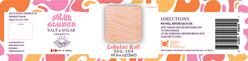 Lobster Roll- Cone 6 Brushing Glaze
